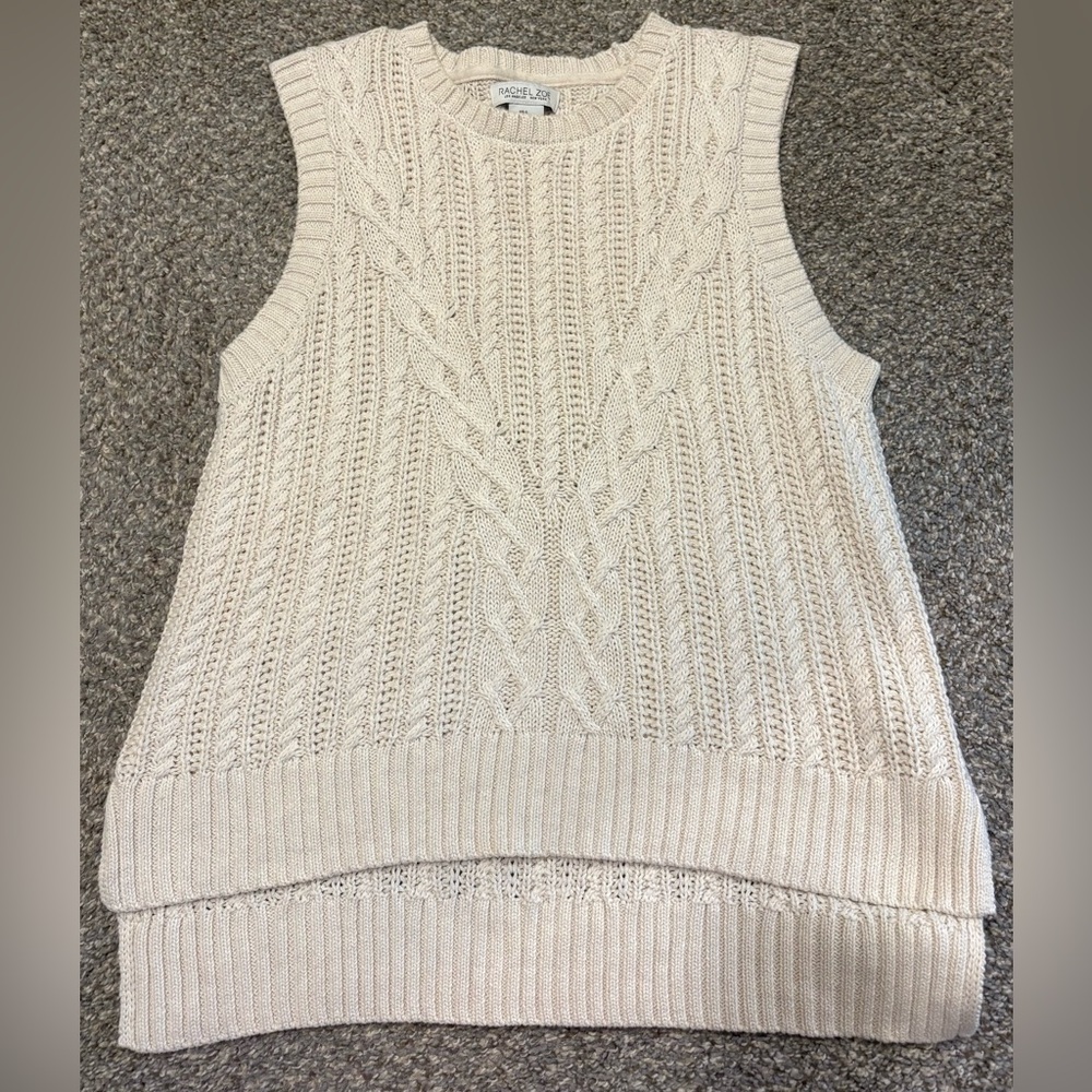 Rachel Zoe Cream Knit Sweater Vest